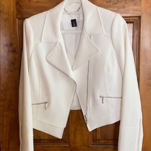 WHBM white moto blazer